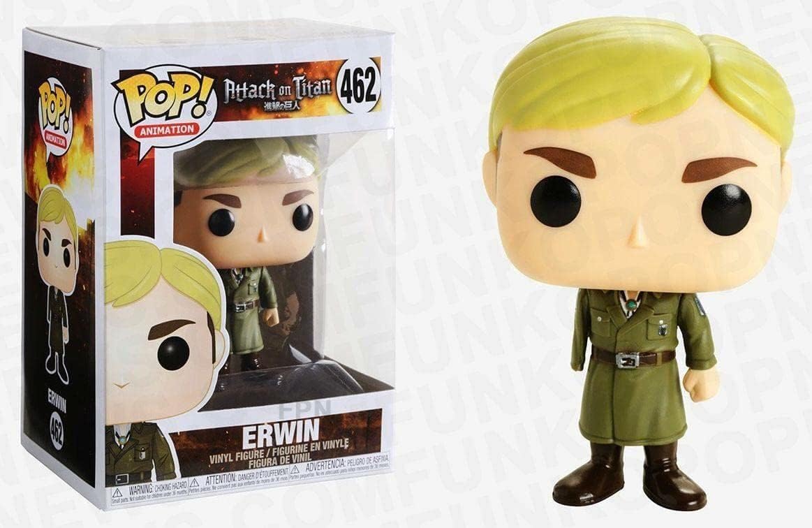 POP Attack on Titan – Figura de vinilo Funko Pop! de Erwin Smith (un brazo) con funda protectora compatible con POP Box), multicolor, 3.75 pulgadas