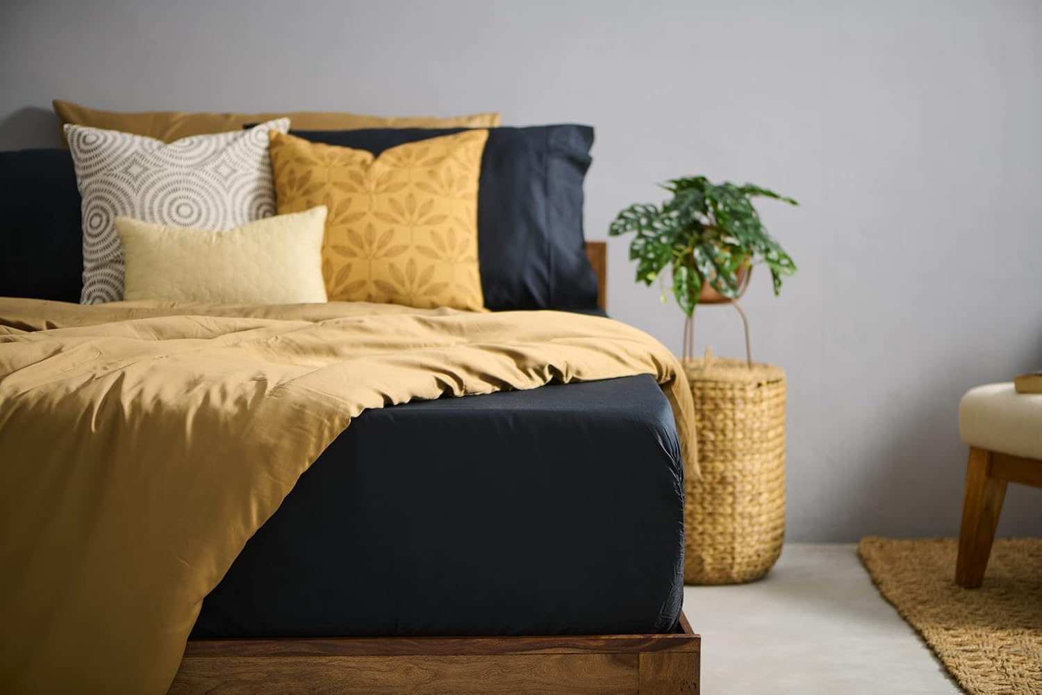 Sábanas de algodón egipcio 100% Giza certificado CEA, juego de 4 piezas, sello dorado acreditado, bolsillo profundo, fibra extralarga, tejido