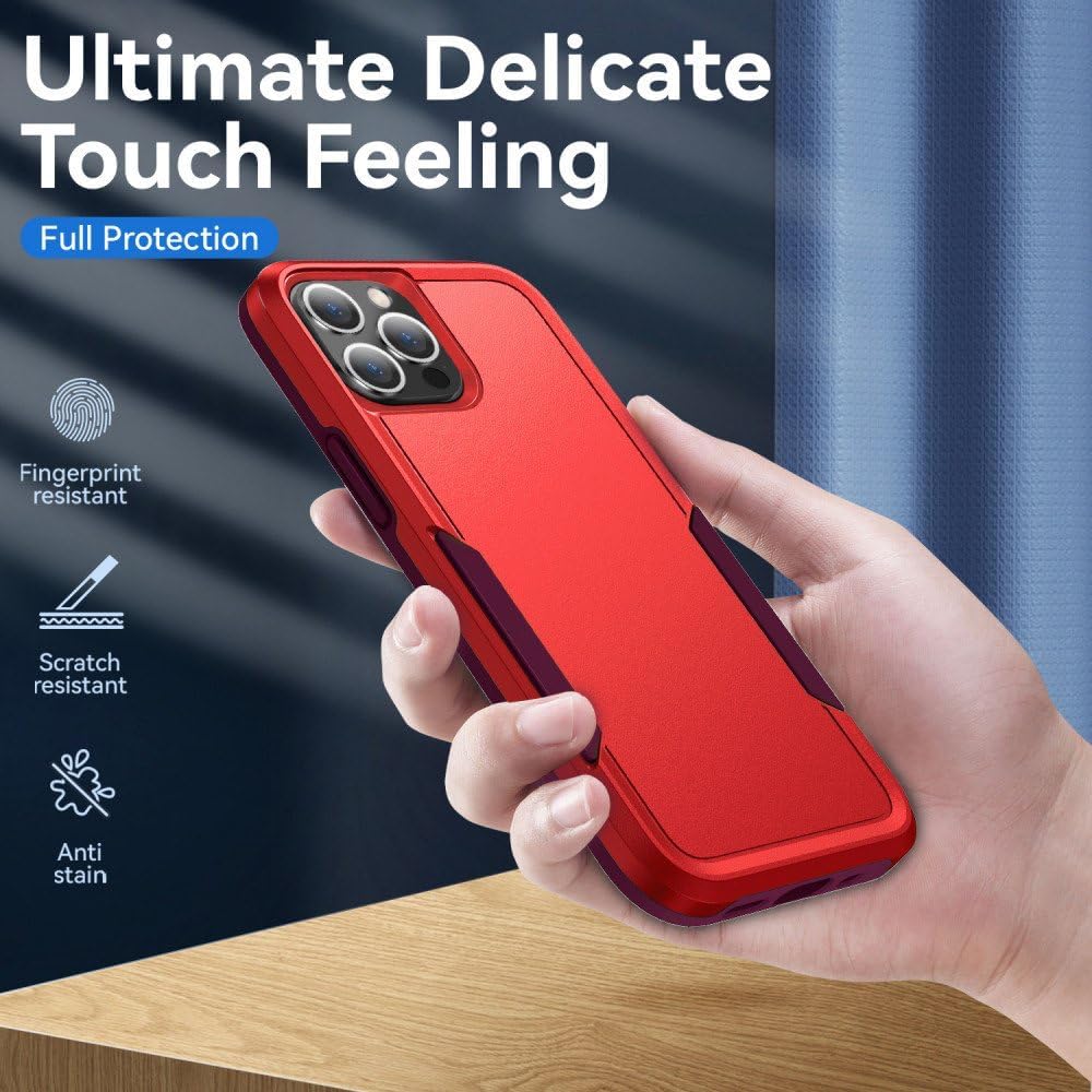 Heavy Duty Strong Armor Hybrid Trailblazer Funda para Apple iPhone 15 Pro Max (rojo)