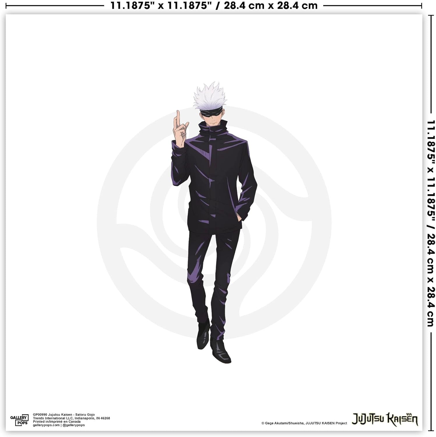 Trends International Gallery Pops Jujutsu Kaisen – Póster de pared de Satoru Gojo, 12 x 12 pulgadas, versión sin marco