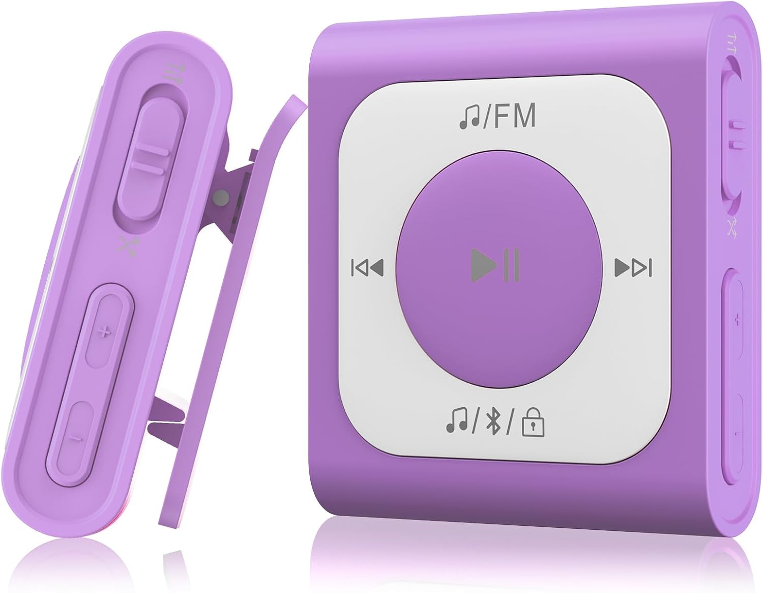 AGPTEK A51PL – Reproductor de MP3 con clip de 64 GB con Bluetooth, reproductor de música portátil con radio FM, no necesita teléfono, para deportes,