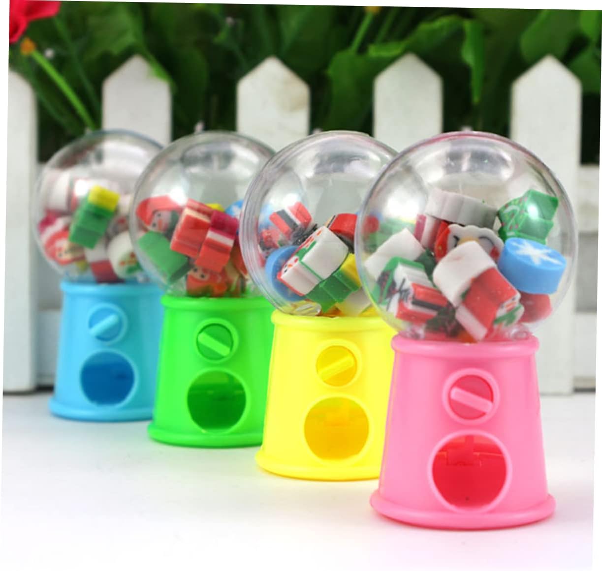 Toyvian 8 piezas de borrador de Navidad mini lápiz de borrador para niños, accesorio de decoración de Navidad estacionario, borrador novedoso,