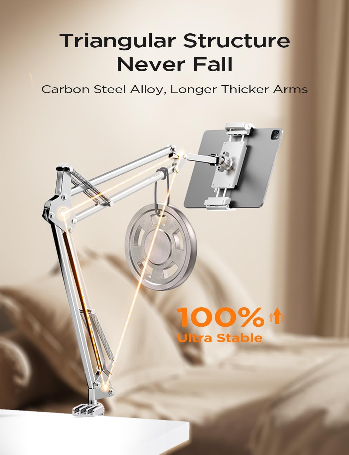 LISEN Soporte para Kindle para cama ultra duradero 2 abrazaderas ajustables Lazy Arm Soporte para tablet Soporte para teléfono de cuello de cisne