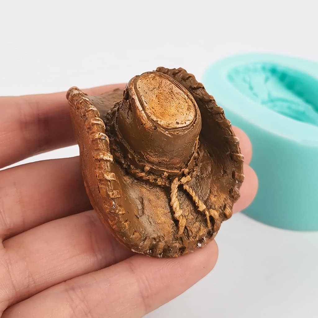 Molde de silicona para sombrero de vaquero occidental, molde de silicona para sombrero de vaquero, molde de gelatina de caramelo de chocolate,