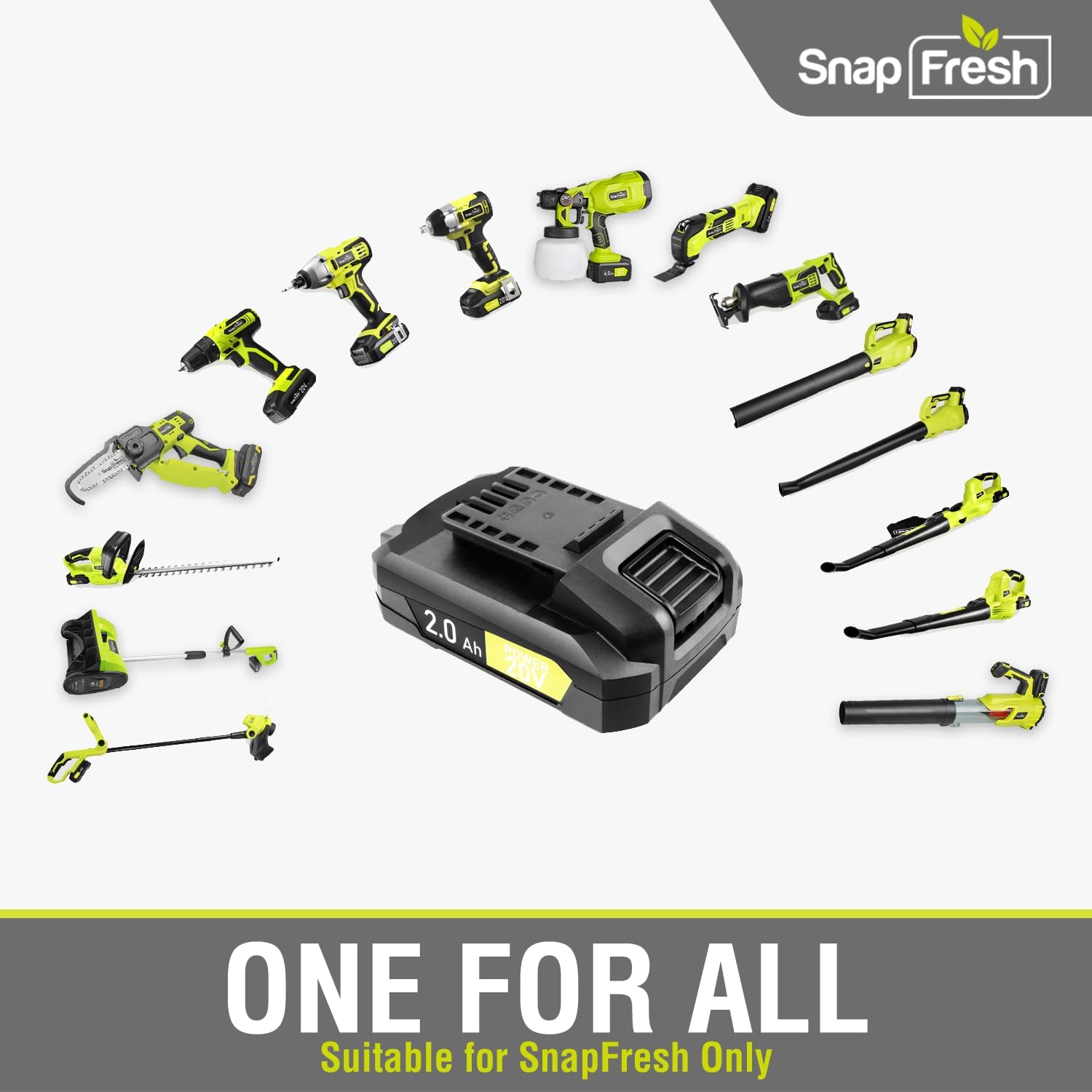 SnapFresh Batería de litio de 20 V para herramientas inalámbricas, batería de larga vida útil solo con todas las herramientas inalámbricas de 20 V,