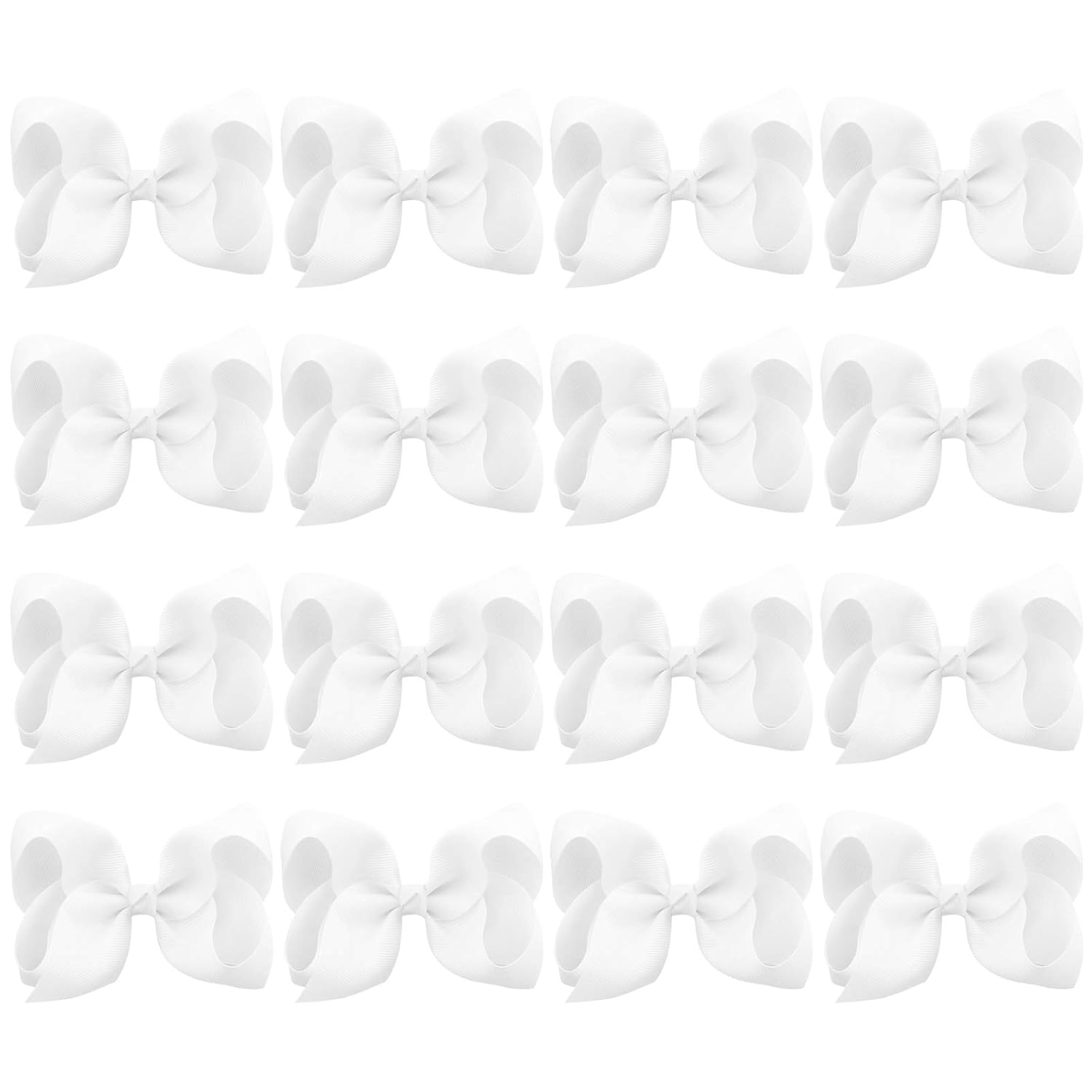 DEEKA 16 lazos para el cabello hechos a mano de 4 pulgadas, cinta de grogrén de color sólido, pinzas de cocodrilo, accesorios para el cabello para