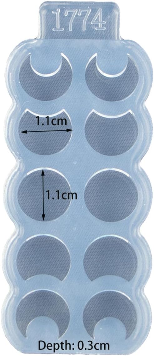 Moldes para aretes de forma redonda y forma de luna pequeña, molde de silicona para aretes de bricolaje, aretes de oreja, colgantes, manualidades de