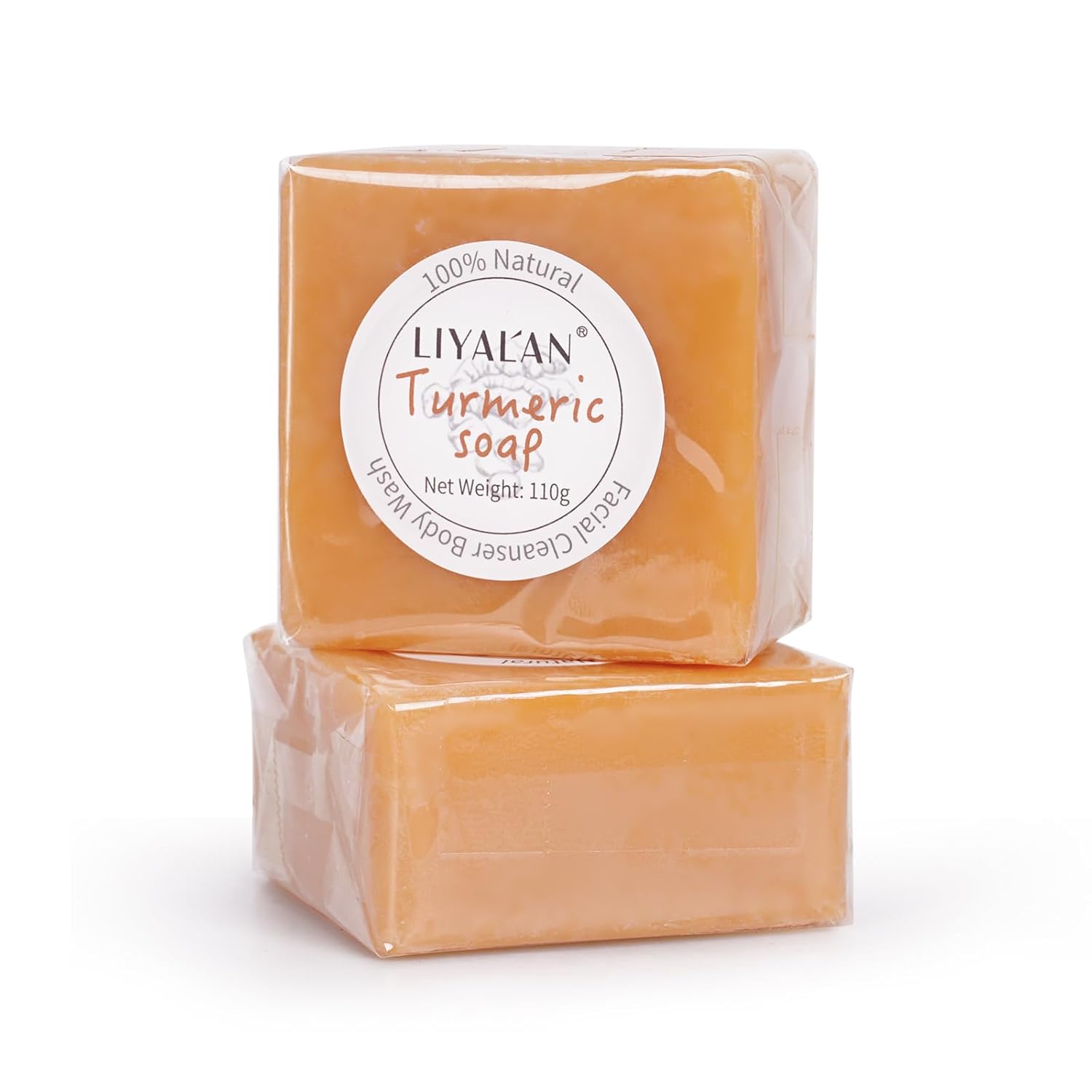 LIYALAN Turmeric Soap Bar for Face & Body-Tumeric Soap,Smooth Skin,Cleansing Natural Handmade Soap Sensitive Skin Formula, Vegan Soap