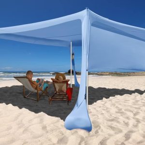 easierhike Parasol de playa con pantalla de pared lateral diseño resistente al viento, refugio solar UPF50+ anclajes portátiles para tienda de easierhike Parasol de playa con pantalla de pared lateral diseño resistente al viento, refugio solar UPF50+ anclajes portátiles para tienda de