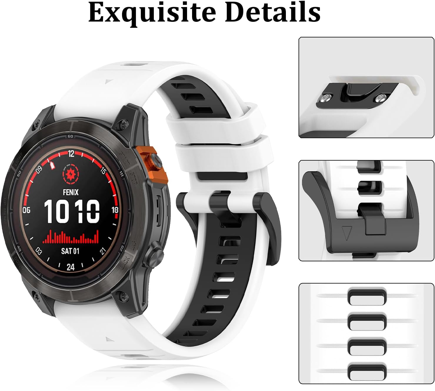 Correa de silicona de 0.866 in compatible con Garmin Fenix 7 Pro, correas de silicona de fácil ajuste para Fenix 5 Plus Fenix 6 Pro Descent G1