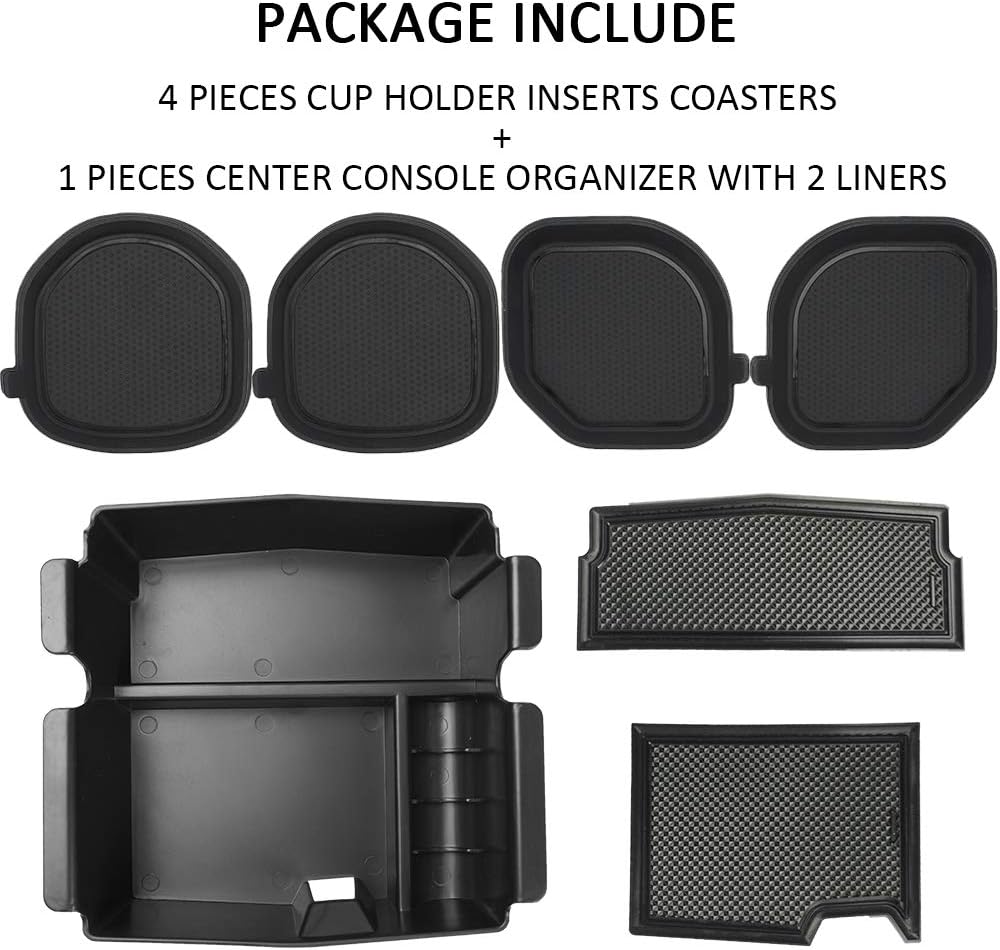 Auovo Auto Cup Holder Insertos Coaster para Wrangler JL JLU 2018 2019 Copa Mat Pad Interior Accesorios Decoración