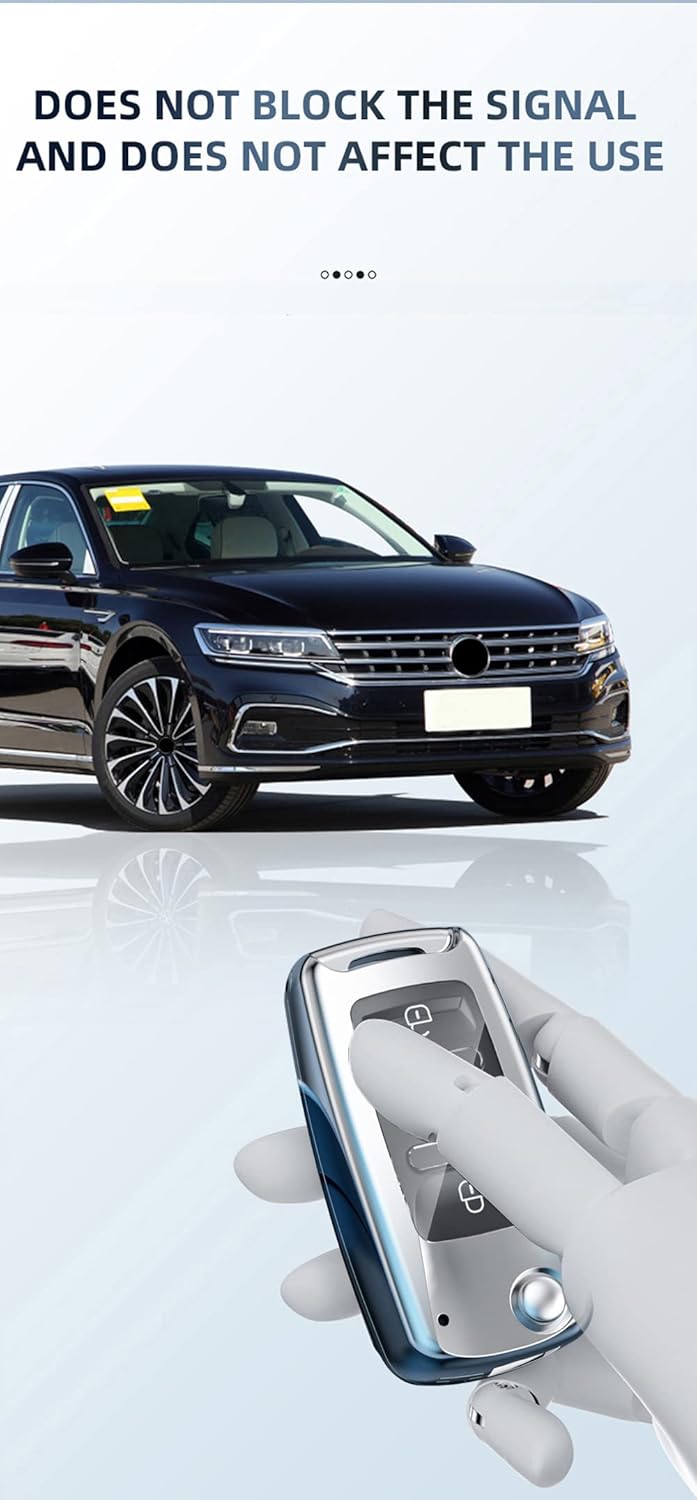 ontto Funda para llavero VW, diseño de carbono, antiarañazos, compatible con Volkswagen Jetta Golf Polo MK6 Passat Tiguan Beetle, color negro
