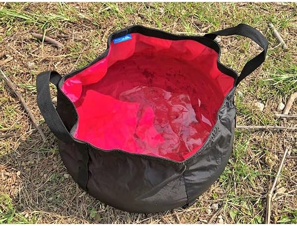 Cubo plegable de 15 L para camping, contenedor de almacenamiento de agua, portátil, plegable, bañera de pies, lavabo para viajes, senderismo, pesca,