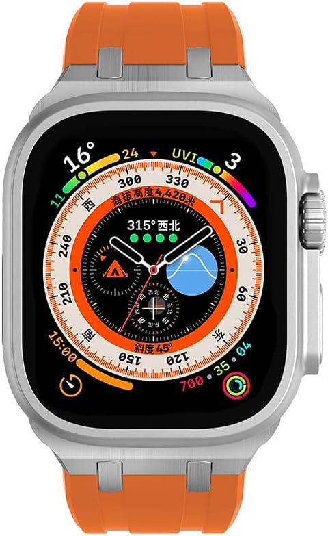 NewWays Correa para Apple Watch Ultra Band de 1.929 in, 1.772 in, 1.732 in, 1.654 in, 1.614 in, 1.575 in, 1.496 in, para hombres, correa de goma de