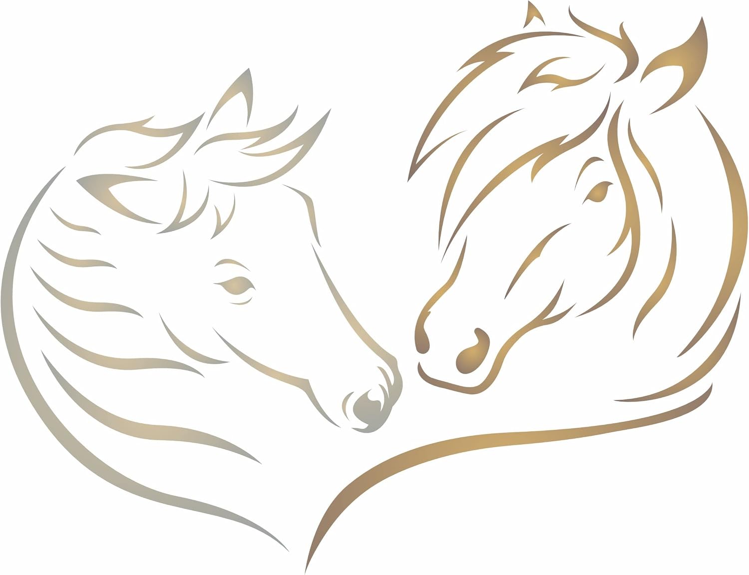 Plantilla de caballos de amor, 6.5 x 5 pulgadas (S)  Plantillas decorativas de cabeza de caballo equino de animales de granja para plantilla de