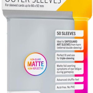 Fundas exteriores de tamaño estándar mate, protección premium para tus tarjetas preciadas. Paquete de 50 fundas para tarjetas, ideales para TCG y Fundas exteriores de tamaño estándar mate, protección premium para tus tarjetas preciadas. Paquete de 50 fundas para tarjetas, ideales para TCG y