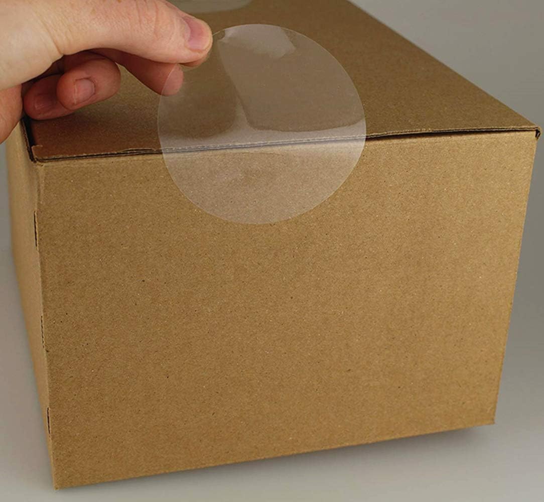 Hybsk Etiquetas adhesivas de sello transparente, 3 pulgadas, etiquetas de oblea circulares redondasetiquetas 200 por rollo (3 pulgadas redondas)