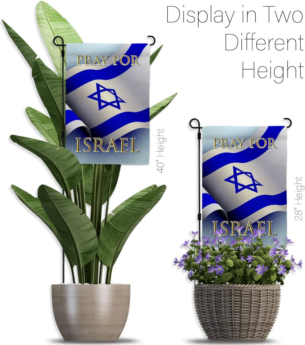 USA Decoration Pray for Israel – Juego de asta de bandera de Israel para el hogar, letrero de patio, soporte de tumba, poste de cementerio, tapiz