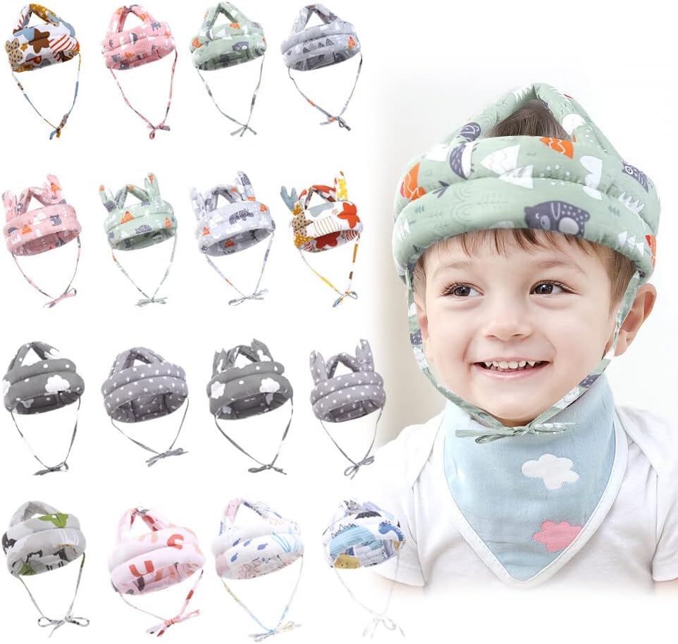Casco de bebé para gatear caminando, protector de cabeza de bebé, lindo verano, transpirable, ajustable, protección de cabeza para bebé, sin golpes