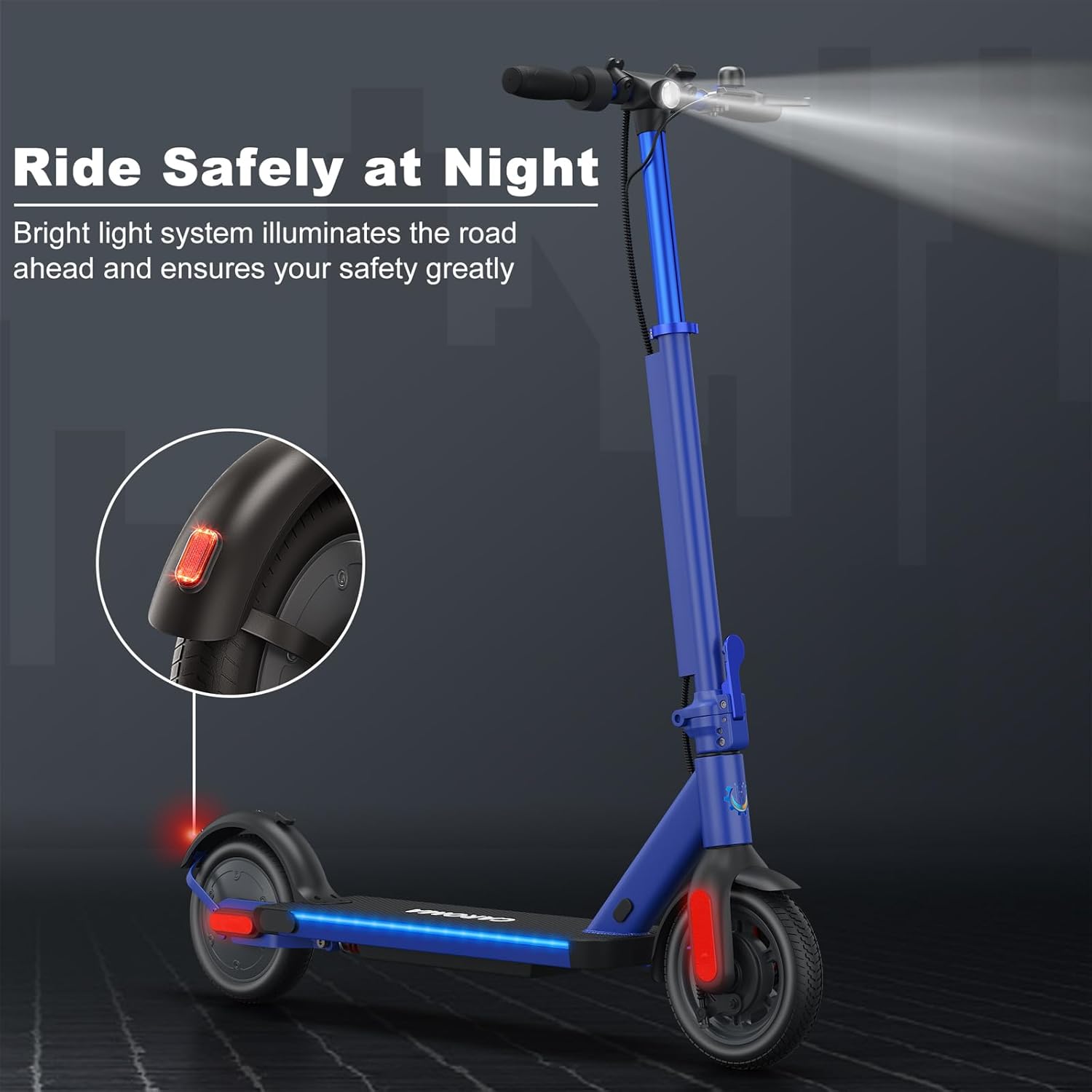 Caroma Electric Scooter, 500W Motor, 25 Miles Range & 20Mph, 10″ Solid Tires Electric Scooter Adults, Foldable Commuting E Scooter with Cruise
