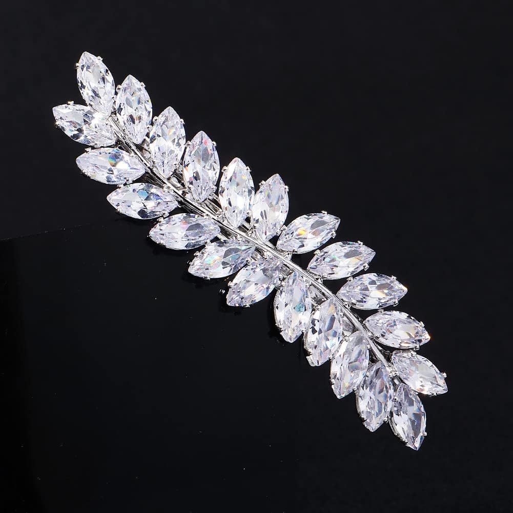Xerling Pasadores franceses de diamantes de imitación para el cabello, accesorios automáticos para el cabello, clips de resorte para el cabello,
