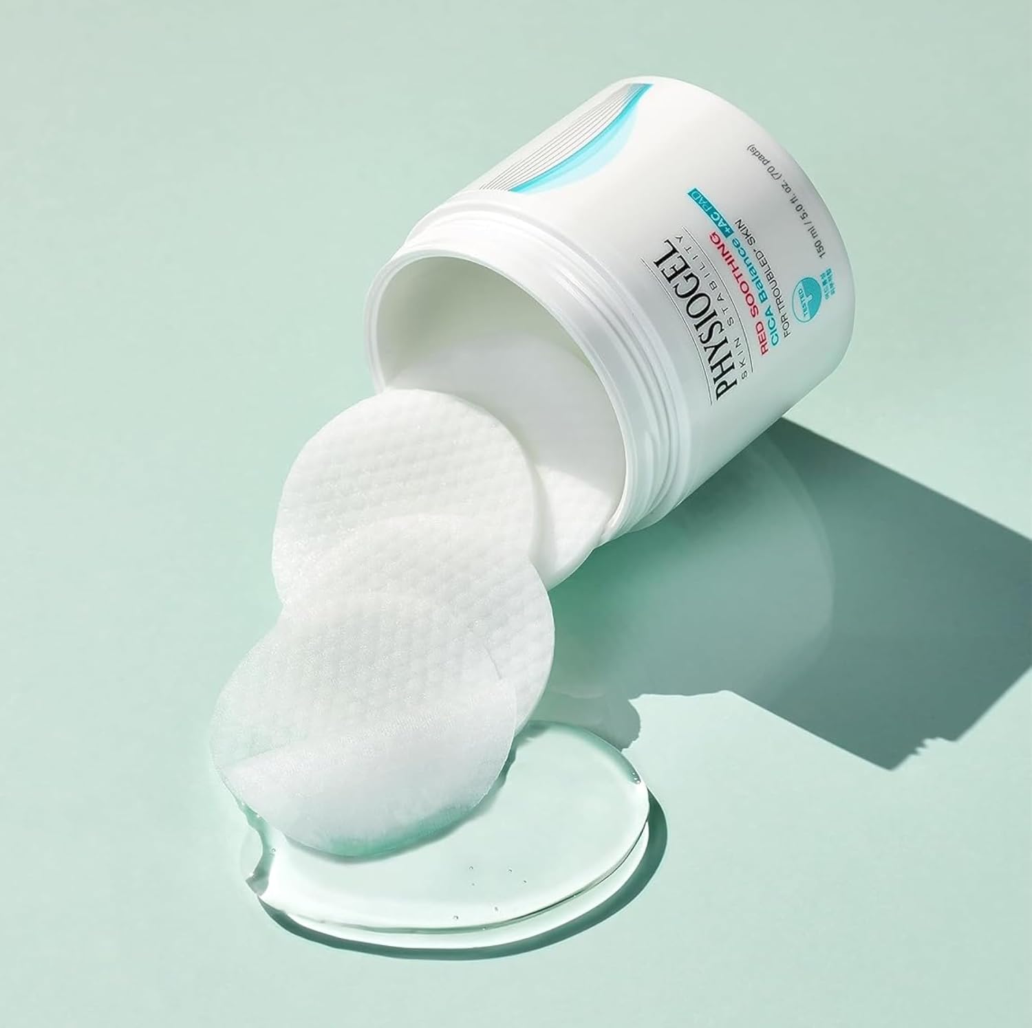 Physiogel Almohadilla de tóner calmante para hombres y mujeres, exfoliante suave y calmante para la piel, cica, ácido salicílico BHA, niacinamida,