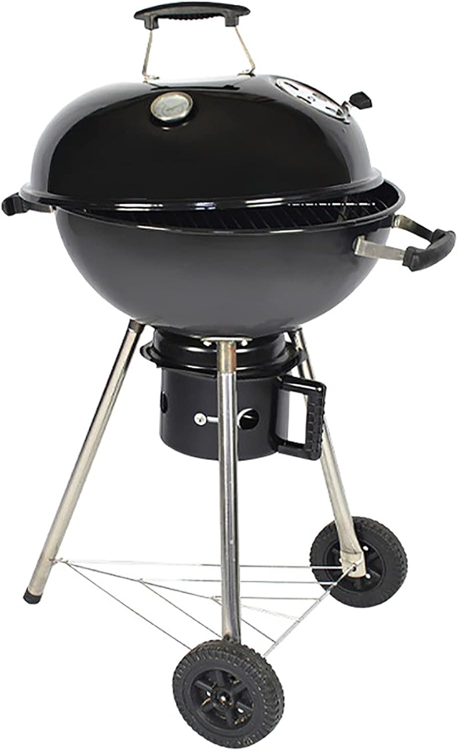Parrilla de carbón portátil, parrilla de carbón con ruedas para cocinar al aire libre, barbacoa, campamento, redonda resistente con ruedas gruesas