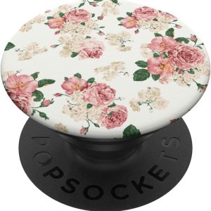 Bonitos diseños de rosas florales y flores para niñas  PopSockets agarre y soporte para teléfonos y tabletas, Negro Bonitos diseños de rosas florales y flores para niñas  PopSockets agarre y soporte para teléfonos y tabletas, Negro