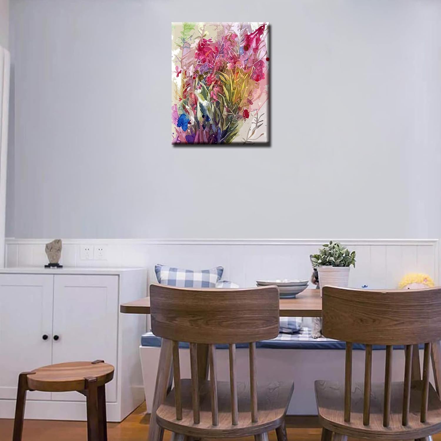 Pintura por números para adultos principiantes, flores coloridas, pintura por números sobre lienzo con pinceles y pigmento acrílico, fácil de pintar