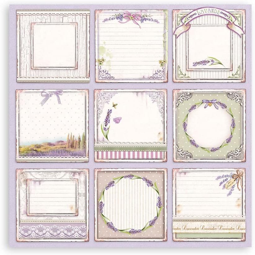 STAMPERIA INTER, KFT PAD de papel 8X8 10PK, Provenza, 10 diseños1 cada uno