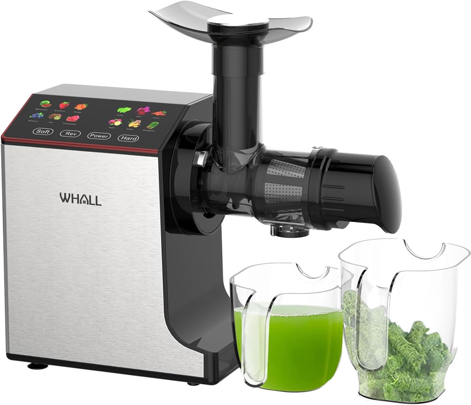 whall Exprimidor lento, exprimidor masticador con pantalla táctil, máquinas exprimidoras de prensa en frío de acero inoxidable, exprimidores con