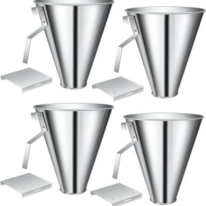 4 unidades de cono de restricción para aves de corral, diseño de embudo con parte trasera plana, cono de restricción de conos de procesamiento de 4 unidades de cono de restricción para aves de corral, diseño de embudo con parte trasera plana, cono de restricción de conos de procesamiento de