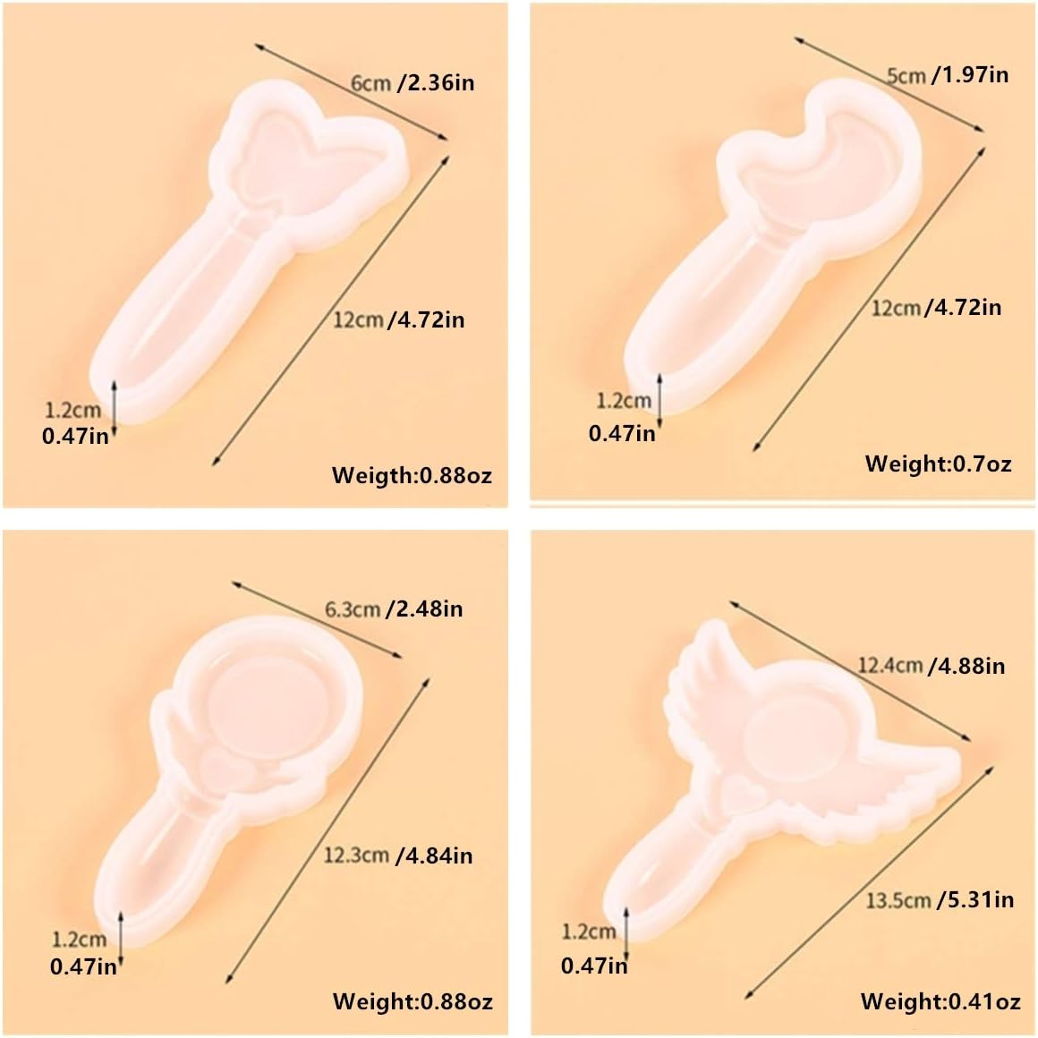 Sailor Moon Wand – Moldes de resina para varita de mariposa de estrella, molde de resina de luna, molde de estrella de silicona, molde mágico de