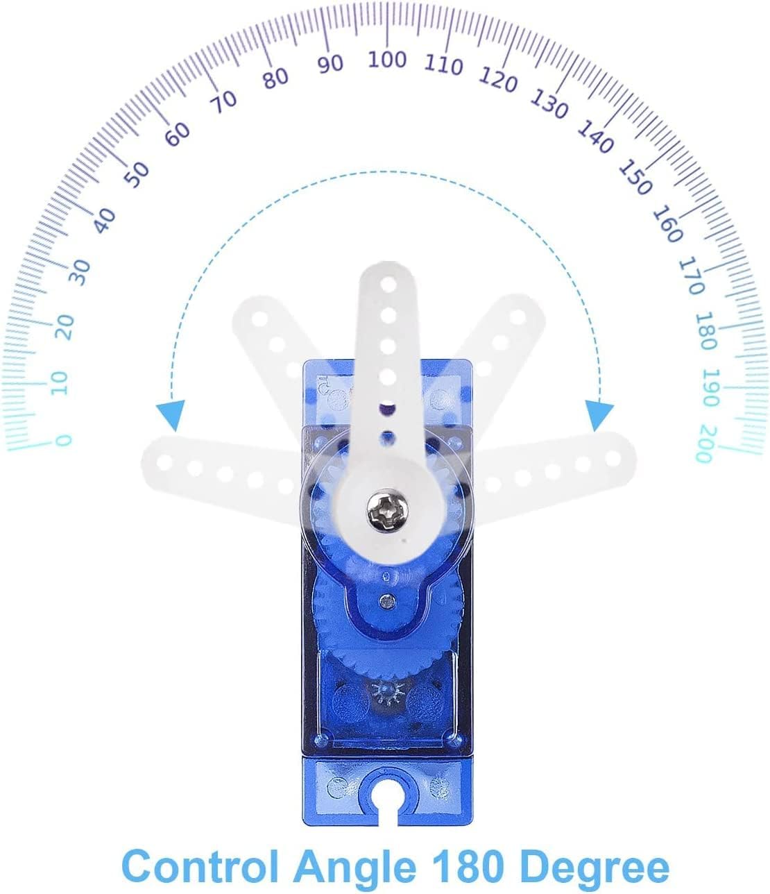 Sg90 – Micro servomotor de 0.31 onzas, kit de mini servos Miuzei de engranaje de metal, servo de 180 grados para automóvil, avión, avión Arduino,