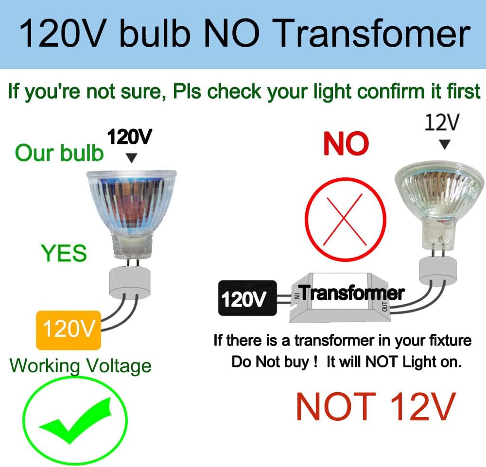 MR11 nimi spot Light gu5.3 Base 130V 120V 3W 6000KL bombilla LED reemplazar 20w 35W bombilla halógena (4pcs 110-130V 6000K bombillas)