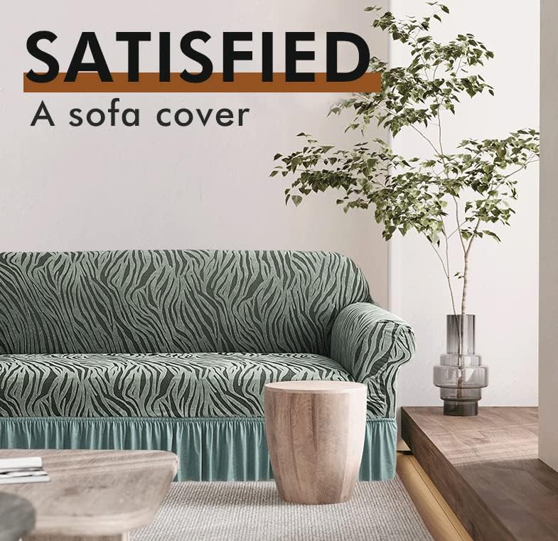 WUDAZHOPLY Funda de sofá gruesa con falda, funda completa elástica, a prueba de polvo, combinación de colores puros, para protección de muebles