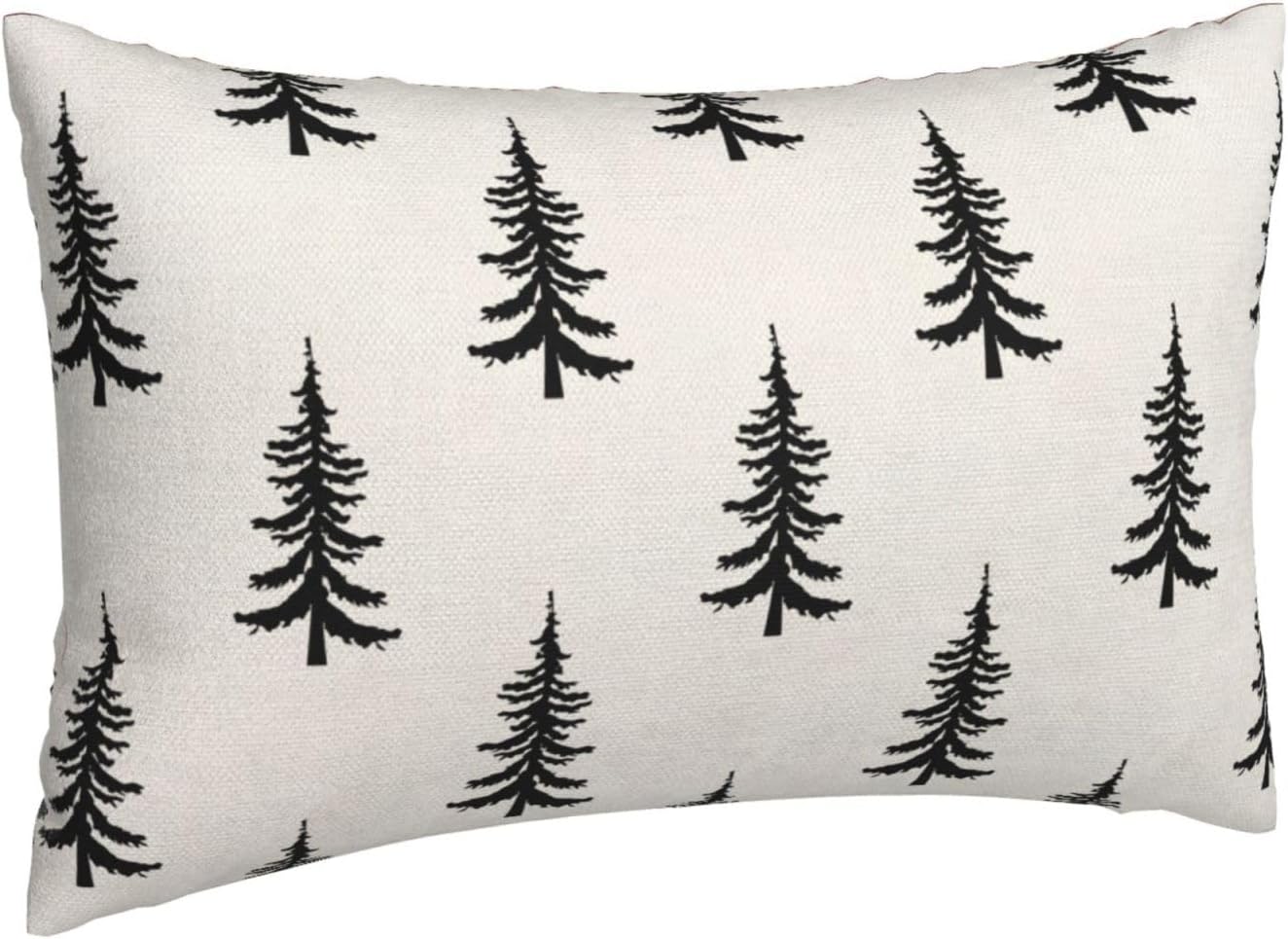 CXMEIFLY Juego de 2 fundas de almohada de Navidad de 12 x 20 pulgadas  12.0 x 20.0 in., color blanco y negro para decoración de árbol de Navidad,