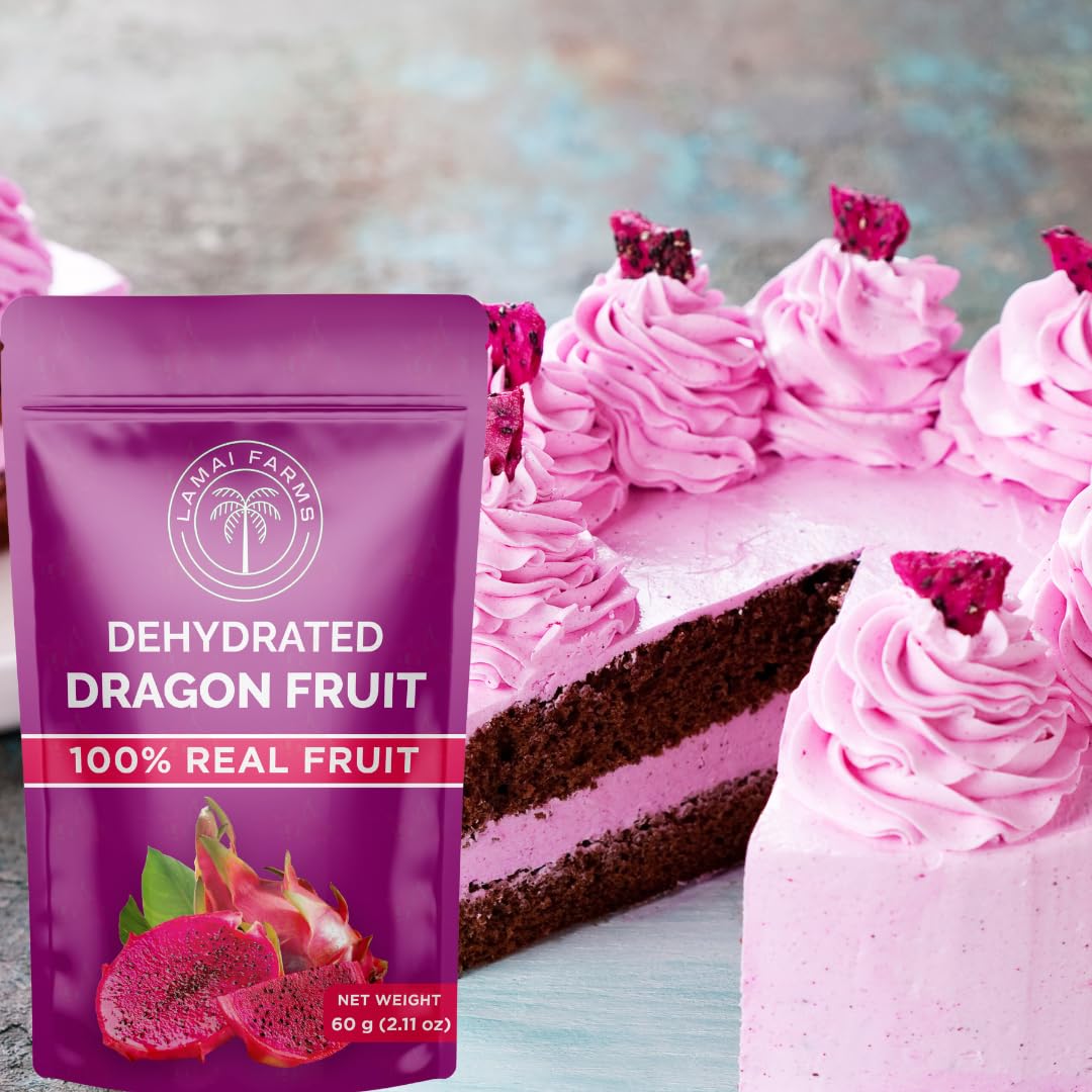 Rebanadas de fruta de dragón seco (2.11 onzas), superalimento  Suave y masticable con semillas crujientes!  Sin azúcar añadido  Saludable  Vegano