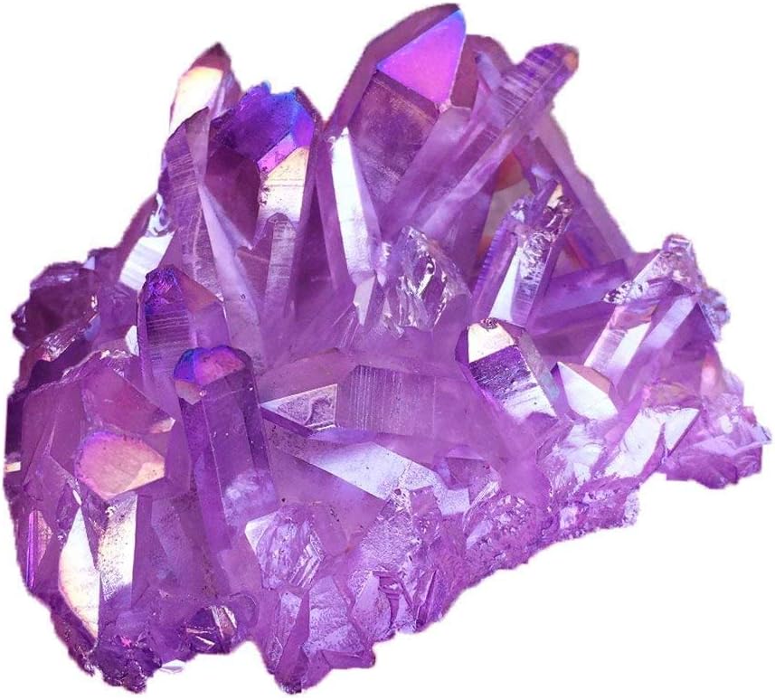 Bonito grupo de cristal de cuarzo de Aura de ángel, arcoíris, de 0.25 a 0.3 libras, racimo de cristal de titanio, reiki, curativo, semilla de