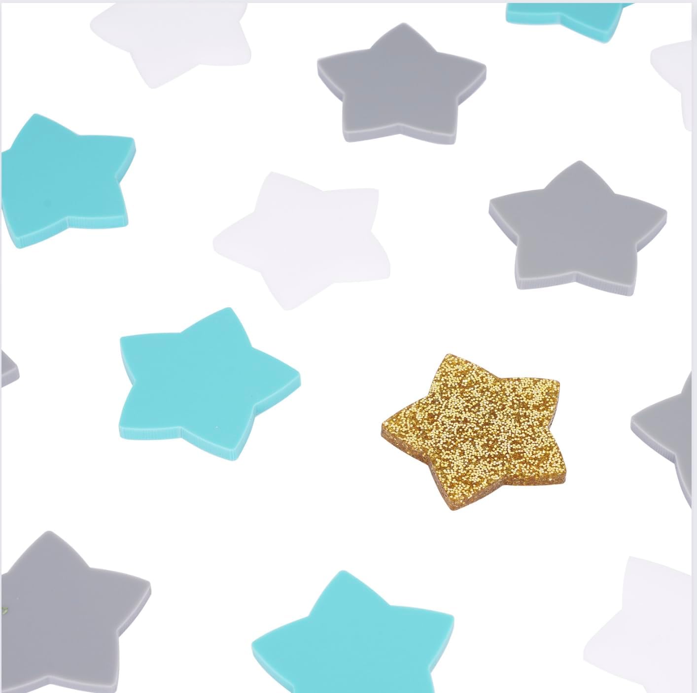 Star Jar – Juego de repuesto de 16estrellas acrílicas 5blancas, 5grises, 5azules, 1dorado