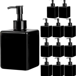 Okllen Paquete de 12 botellas dispensadoras vacías rellenables de botellas dispensadoras, botellas de plástico de champú y acondicionador de 12 Okllen Paquete de 12 botellas dispensadoras vacías rellenables de botellas dispensadoras, botellas de plástico de champú y acondicionador de 12