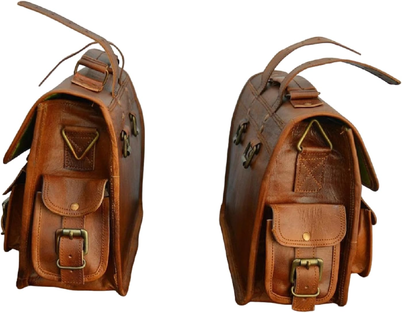 Bolsas de cuero para bicicleta, bolsa de herramientas de motocicleta, bolsa de herramientas marrón para manillar Sissy bar bolsa de viaje alforjas