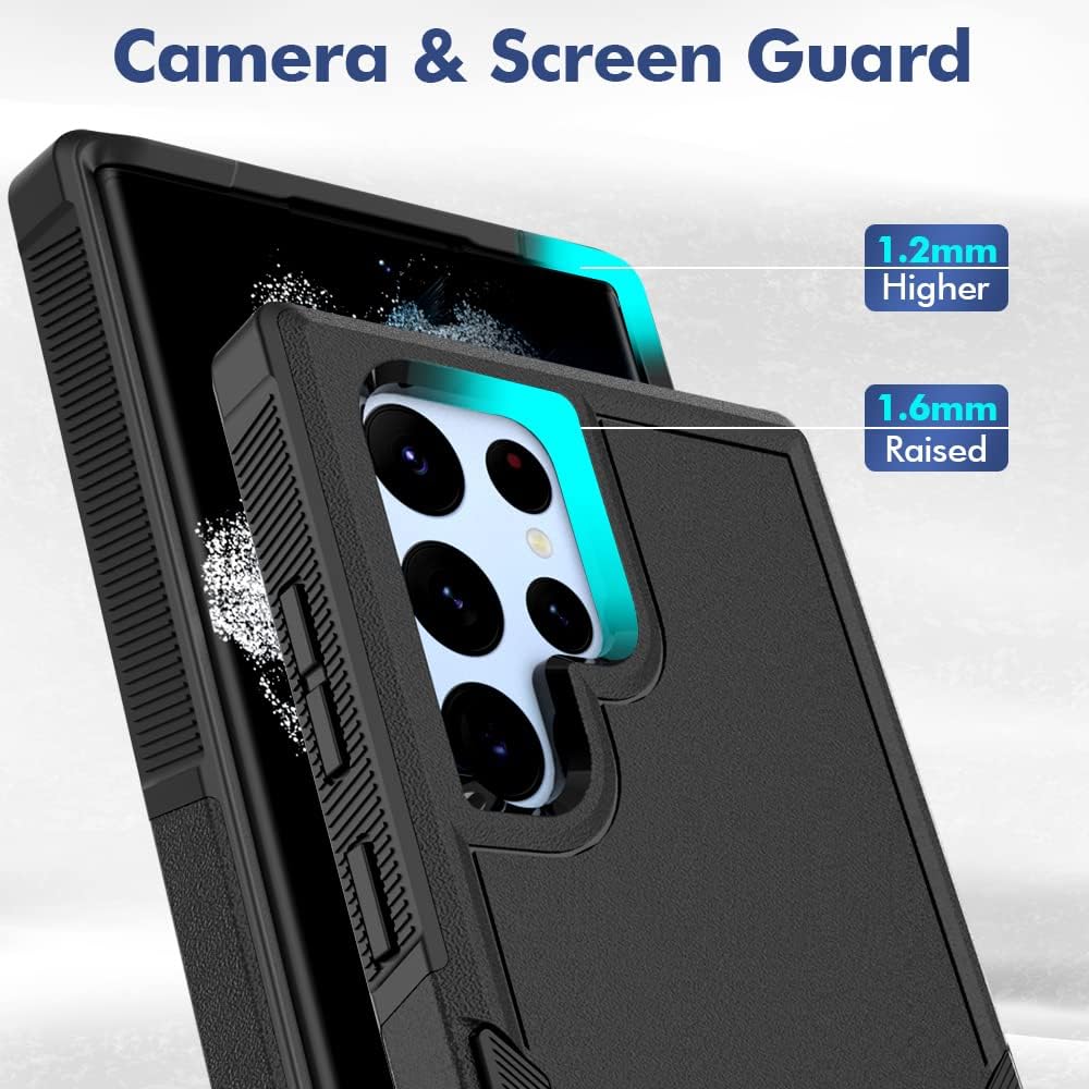 Funda para Samsung Galaxy S22 Ultra – Funda protectora a prueba de golpes, fuerte y duradera, color negro