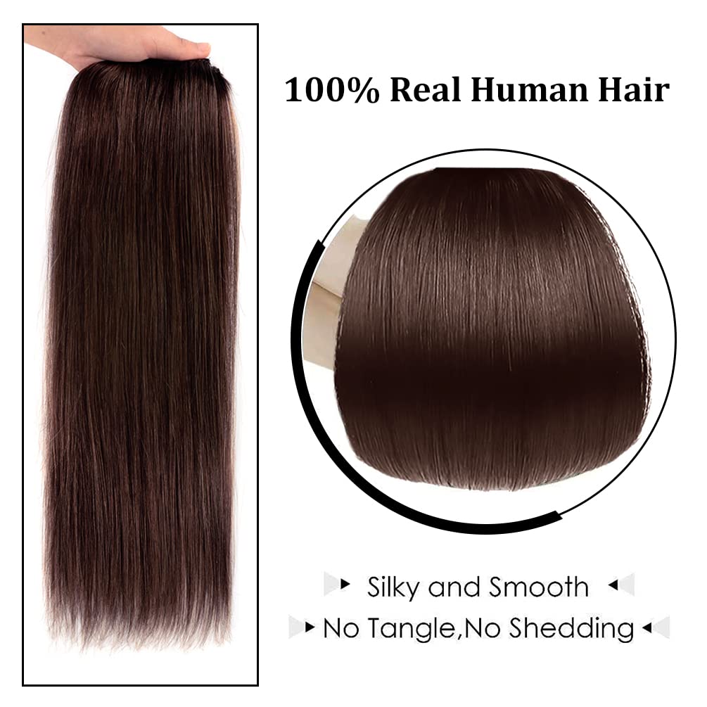 Extensiones de cabello humano Remy de 18 pulgadas con clip para mujer, extensiones de cabello humano liso y sedoso, 2.12onzas, 4 piezas, color