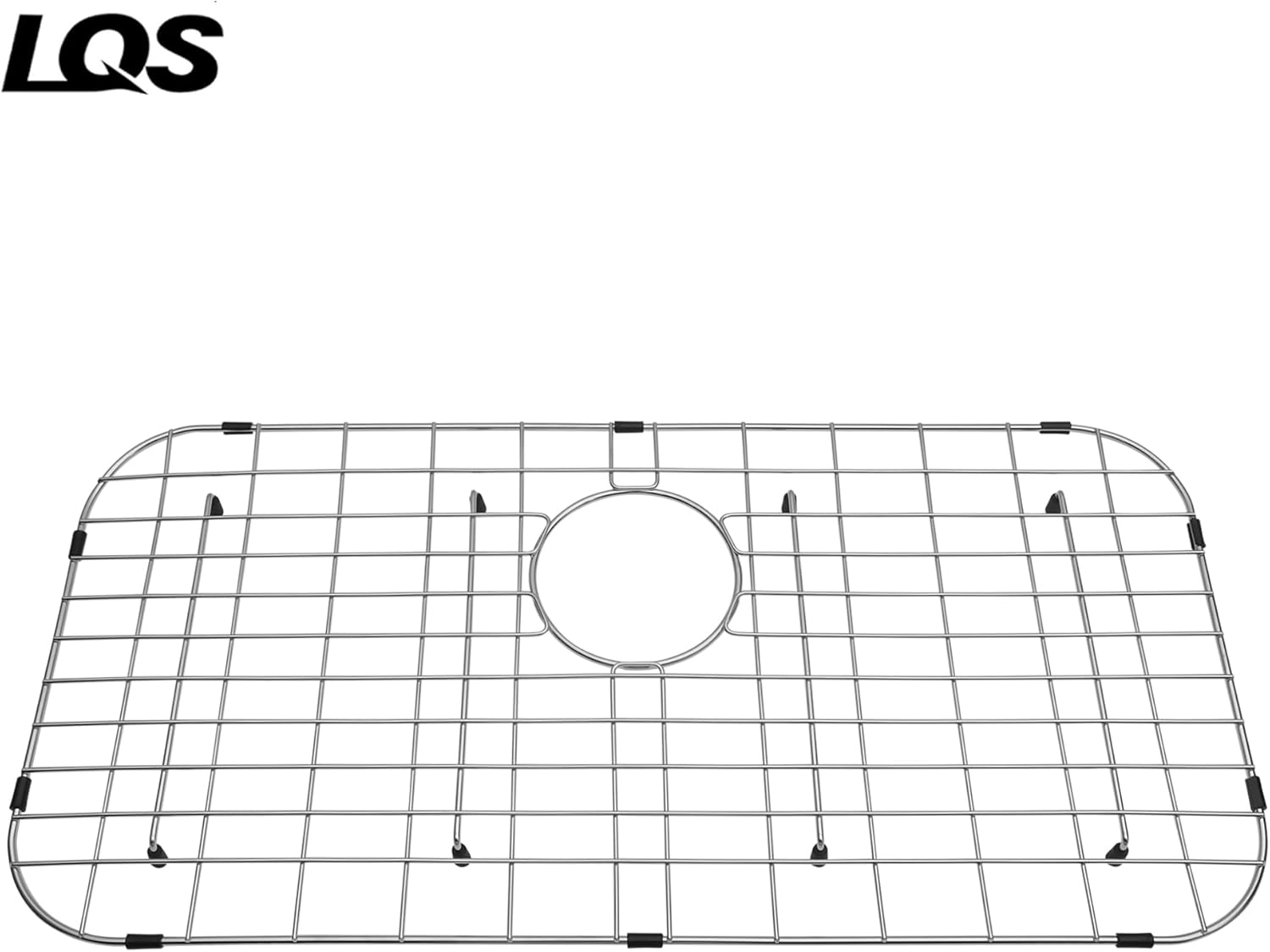 LQS Rejilla para fregadero de cocina, protector de fregadero de 27 916 x 13 916 pulgadas con orificio de drenaje trasero para fregadero individual,