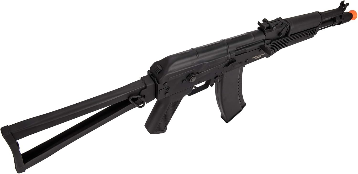 Lancer Tactical AK-Series AKS-105 AEG Airsoft Rifle con esqueleto plegable Stock Negro