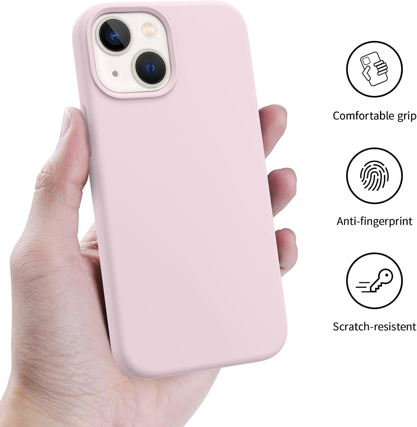 AOTESIER Funda diseñada a prueba de golpes para iPhone 13 Mini, funda de silicona líquida con forro de microfibra suave antiarañazos, protección