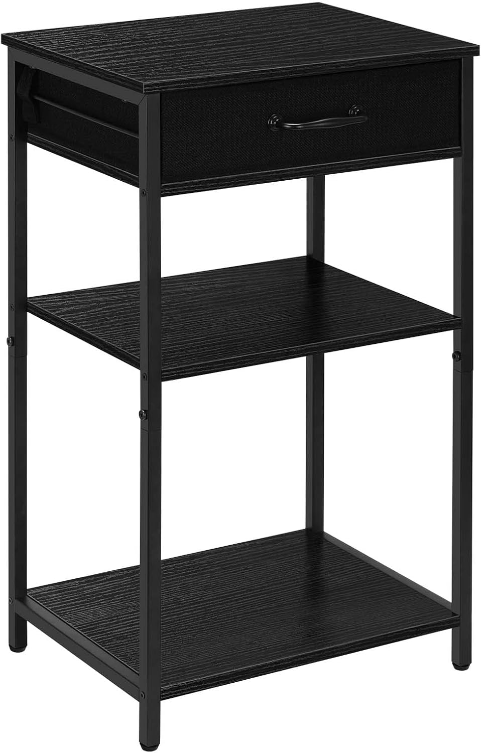 Soporte para impresora de 3 niveles debajo del escritorio, mesa pequeña para impresora con cajones de almacenamiento, estante de impresora de madera