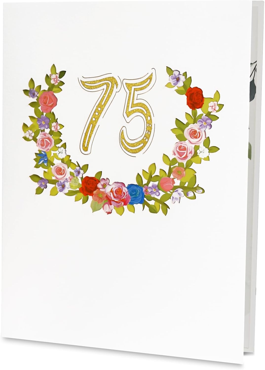 GREETING ART Tarjeta desplegable de 75 cumpleaños para mujeres y hombres, tarjeta de cumpleaños 75, decoraciones de cumpleaños 75, regalos de