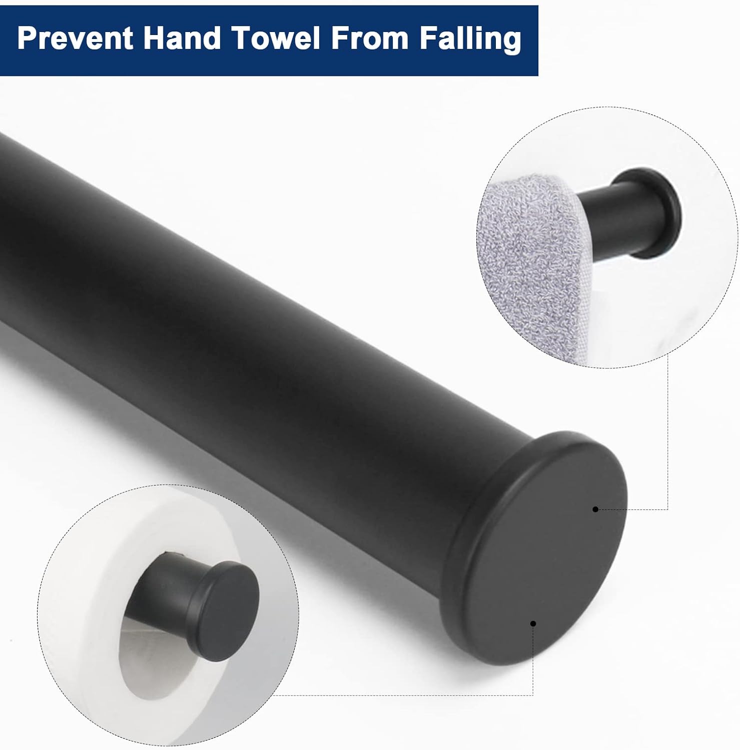 NearMoon Soporte para papel higiénico de baño + toallero de mano, juego de 2 piezas de accesorios de baño, soporte para rollo de papel higiénico de